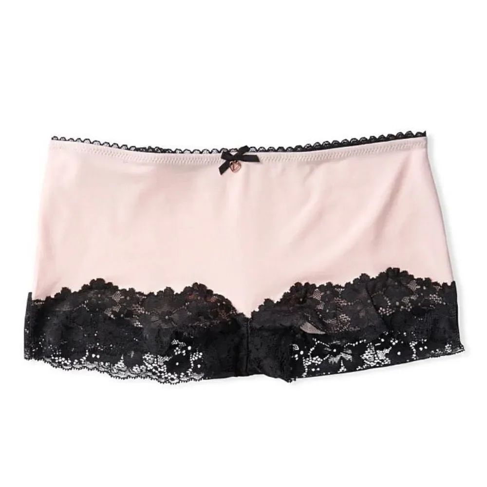 Victorias Secret Body Smooth Modal & Lace Shortie panty Pink Black Medium
